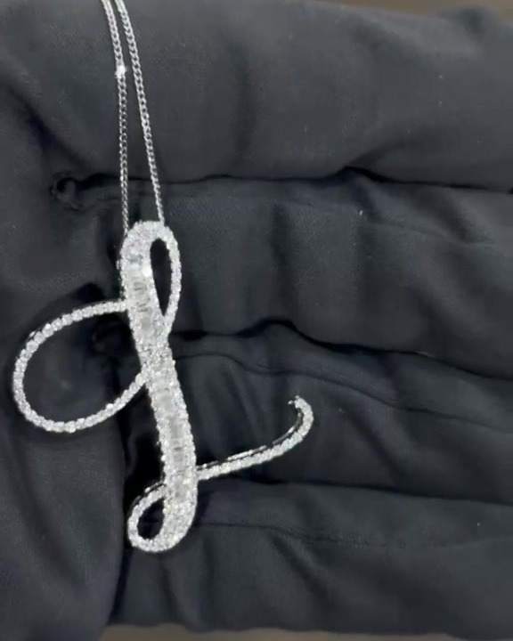 Letter L - white gold