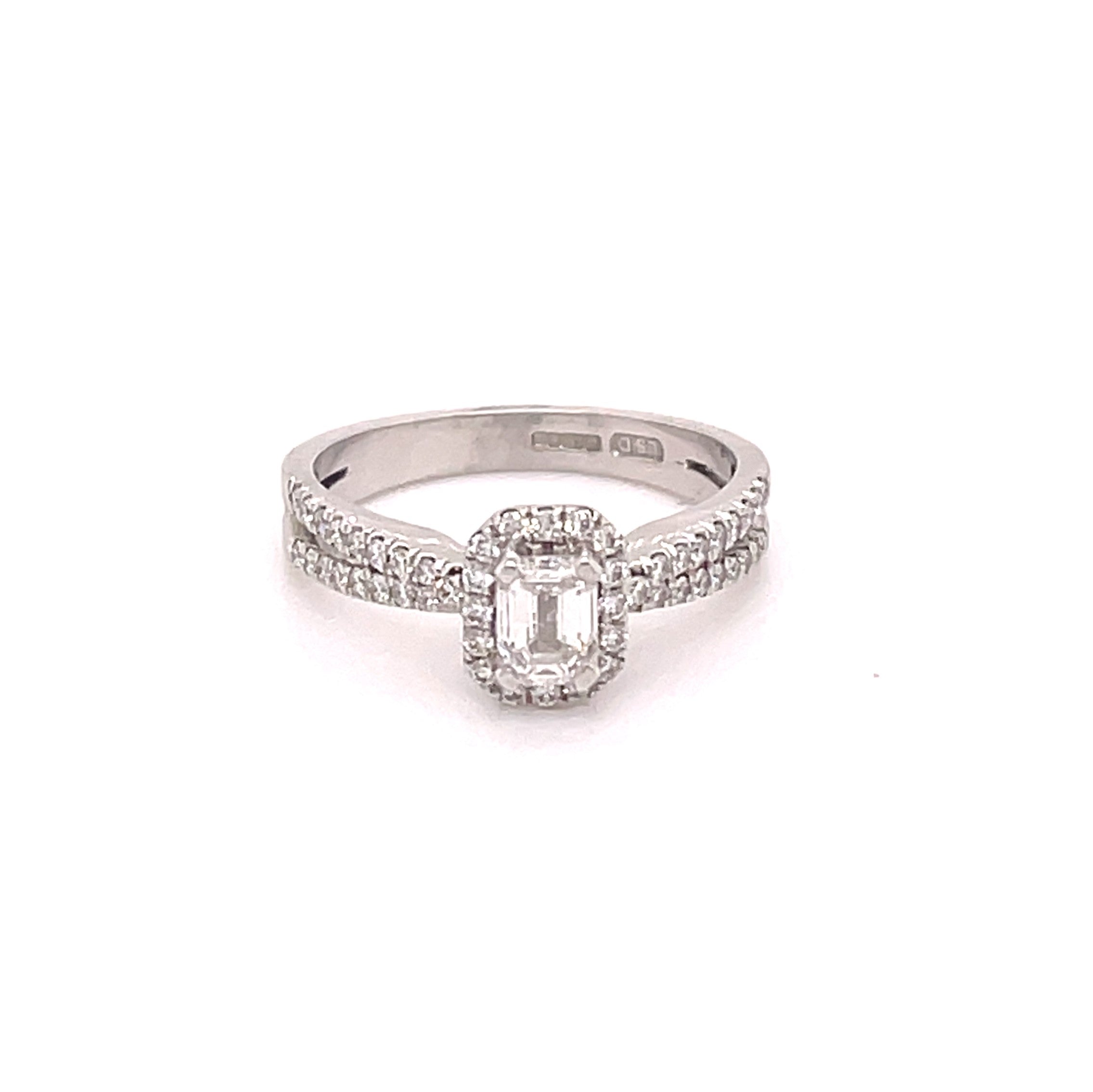 Ring - Emerald Cut Diamond Halo Ring