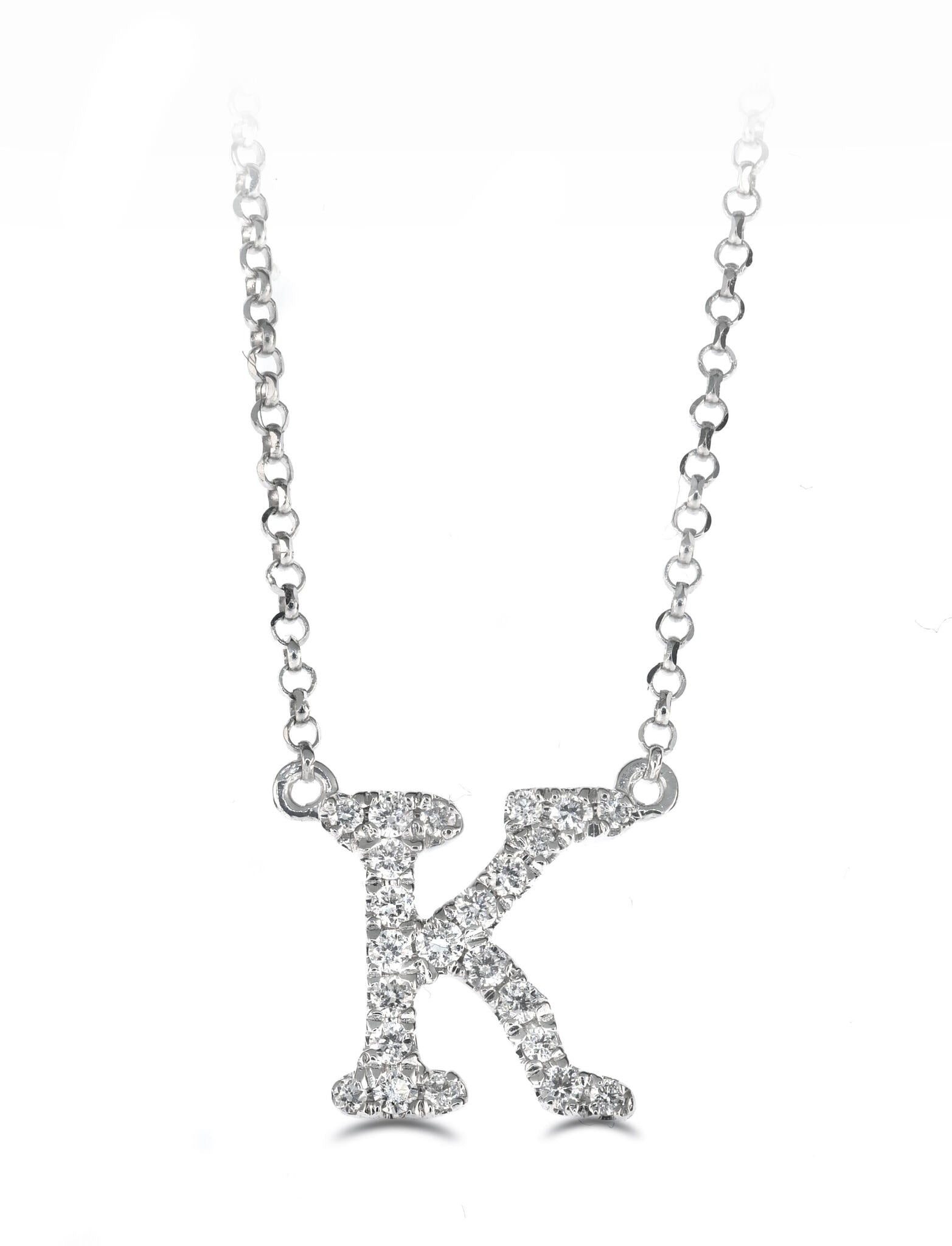 Pendant - Diamond Set Initial Necklace