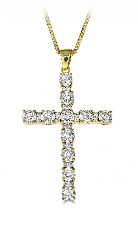 Pendant - Light Yellow Diamond Cross