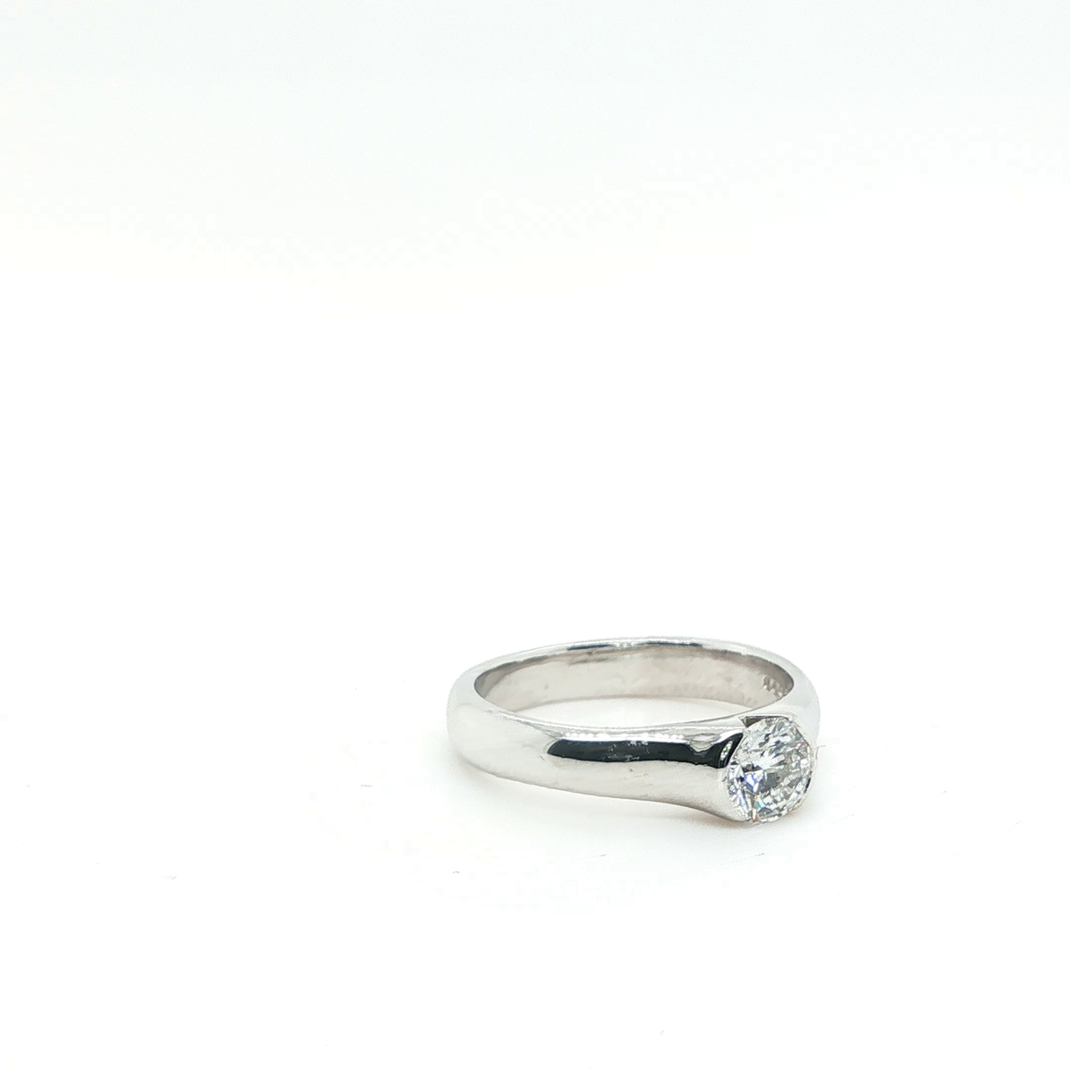 Classic Round Brilliant Diamond Solitaire Ring in Polished White Gold