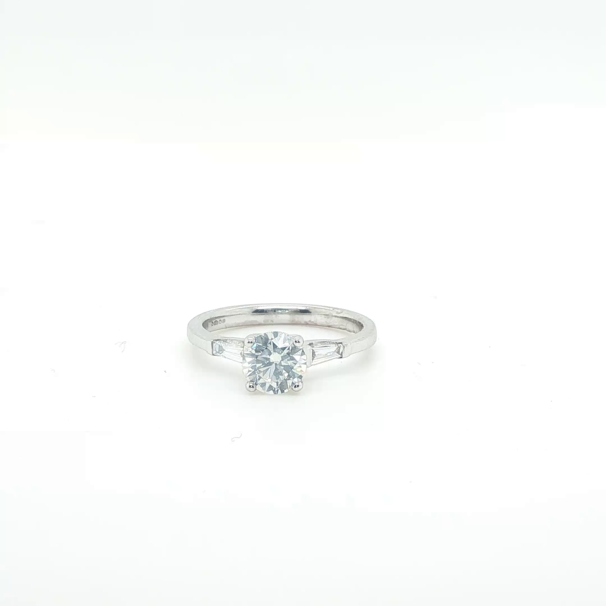 Classic Round Brilliant Cut Diamond Engagement Ring in White Gold