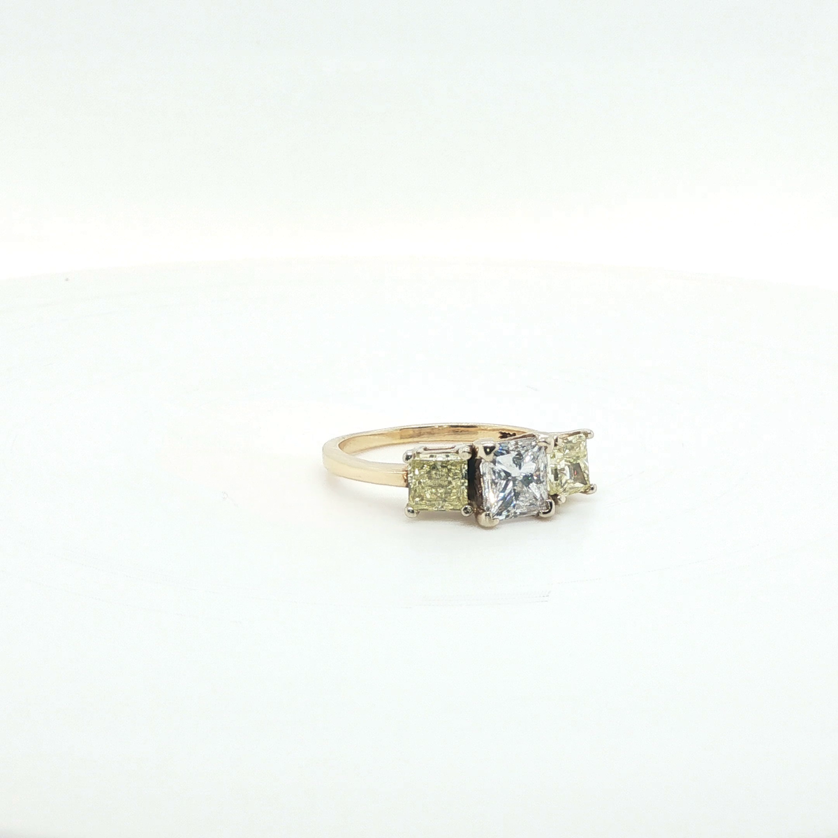 Radiant Cut Diamond Multi-Stone Ring in 18K Yellow Gold