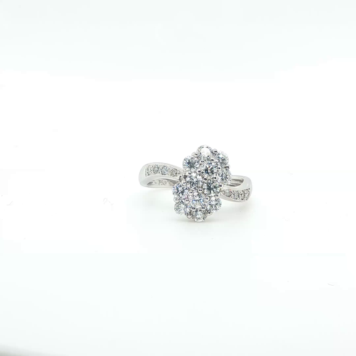 Round Brilliant Cut Diamond Channel-Set Multi-Stone Ring in White Gold