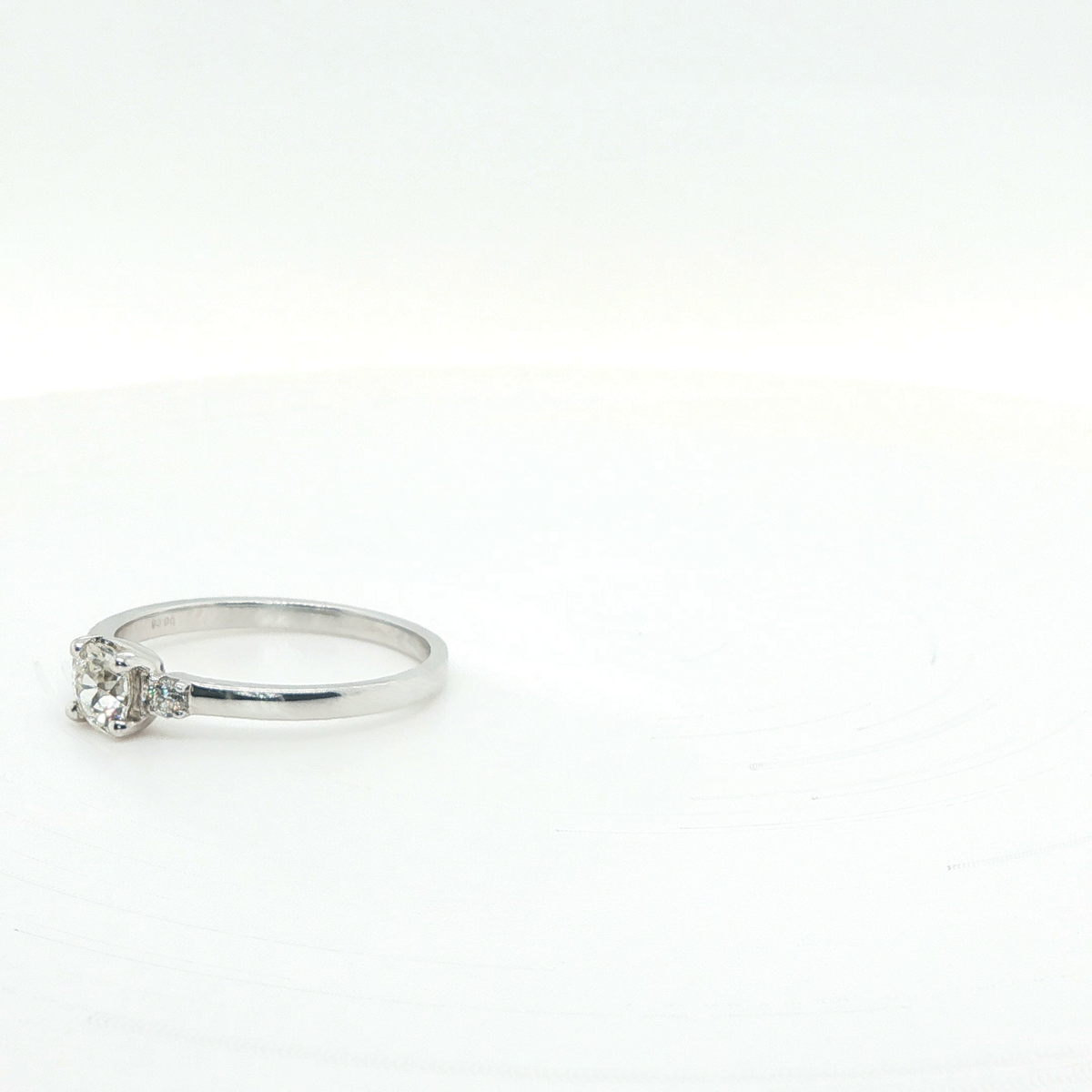 Cushion Cut Brilliant Diamond Solitaire Engagement Ring in Polished White Gold