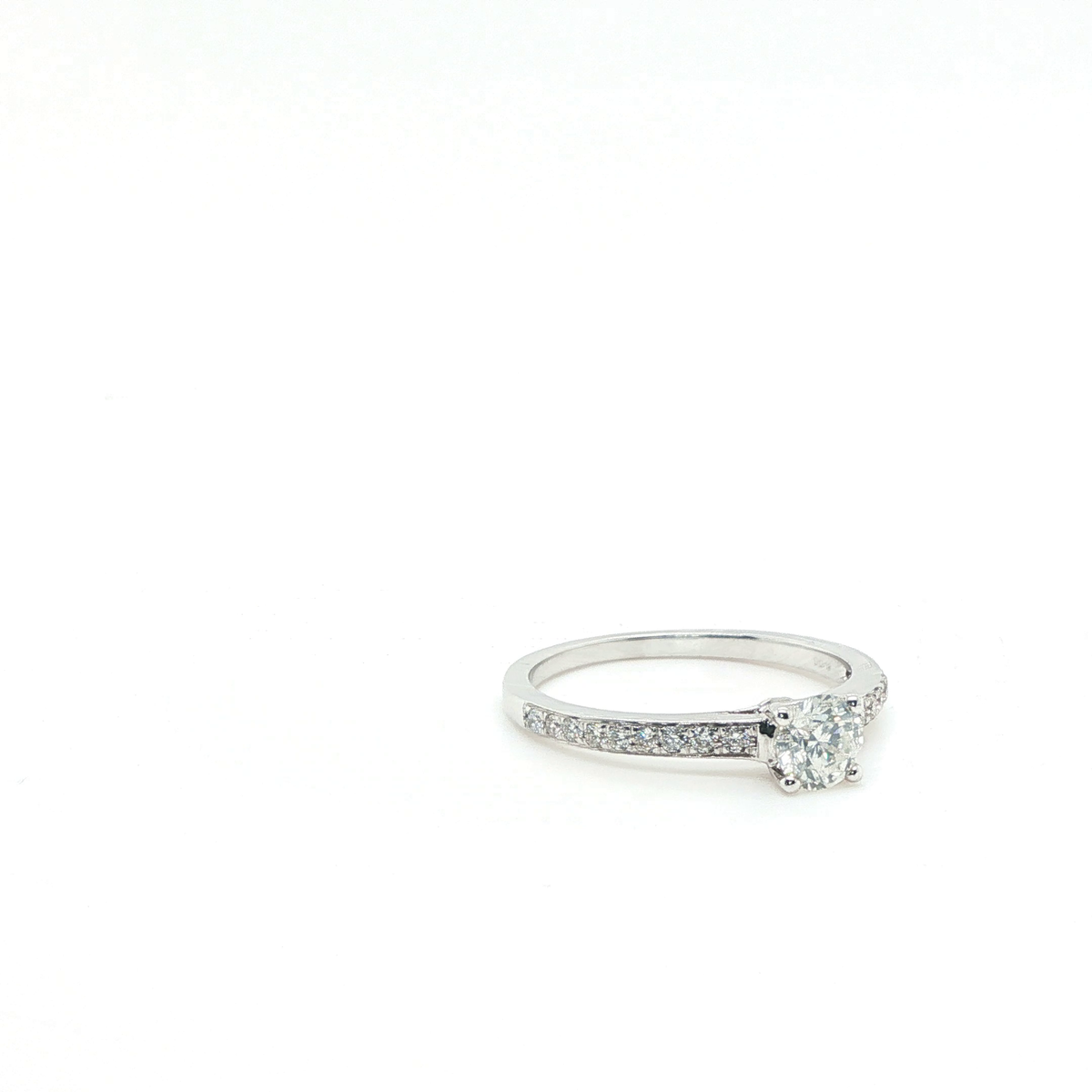 Classic Round Brilliant Cut Diamond Engagement Ring in Polished White Gold