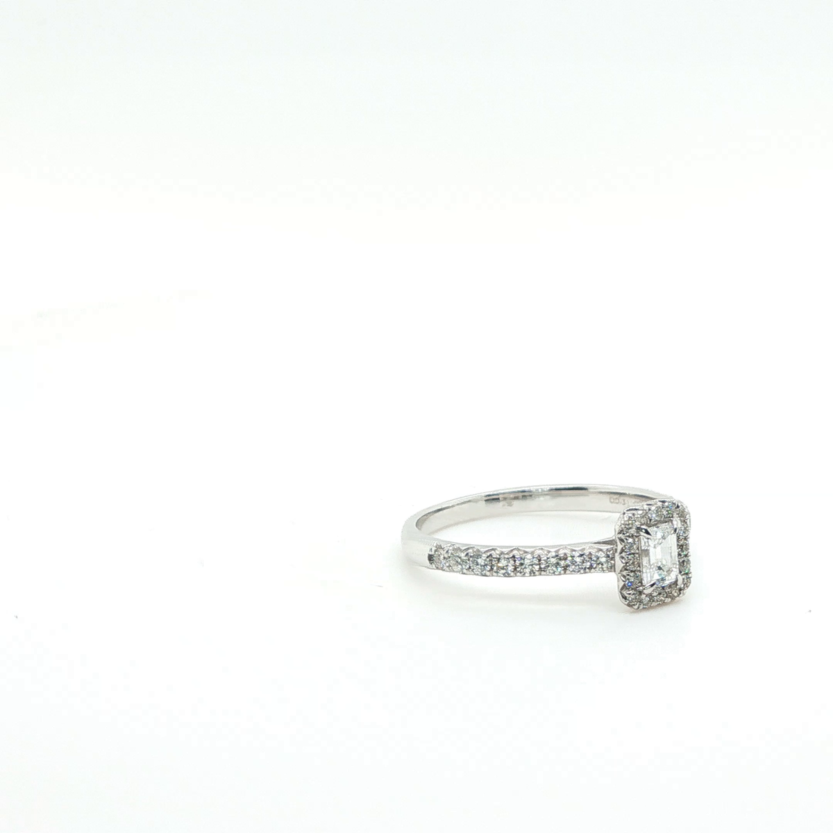 Emerald Cut Diamond White Gold Solitaire Engagement Ring