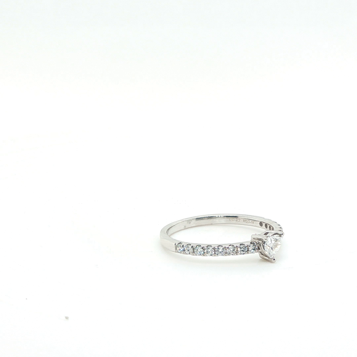 Heart Shaped Brilliant Cut Diamond Engagement Ring in White Gold