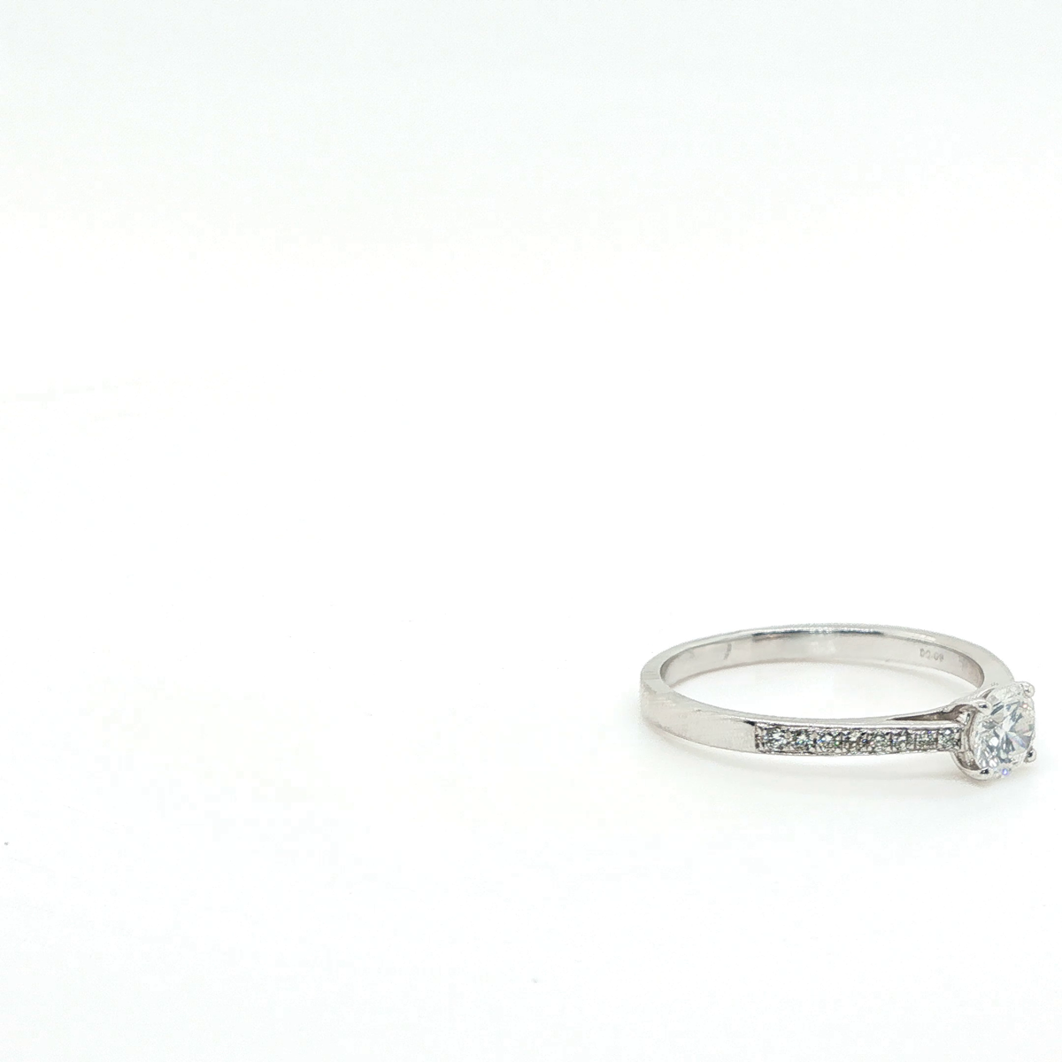 Classic Round Brilliant Diamond Solitaire Engagement Ring in Polished White Gold
