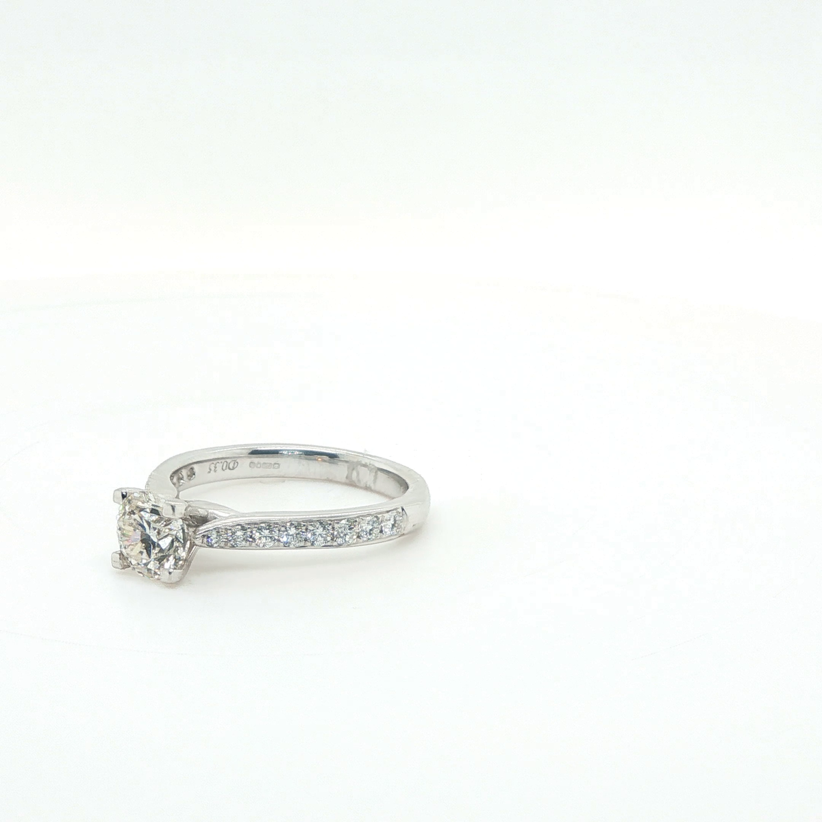 Classic Round Brilliant Cut Diamond Solitaire Engagement Ring in White Gold