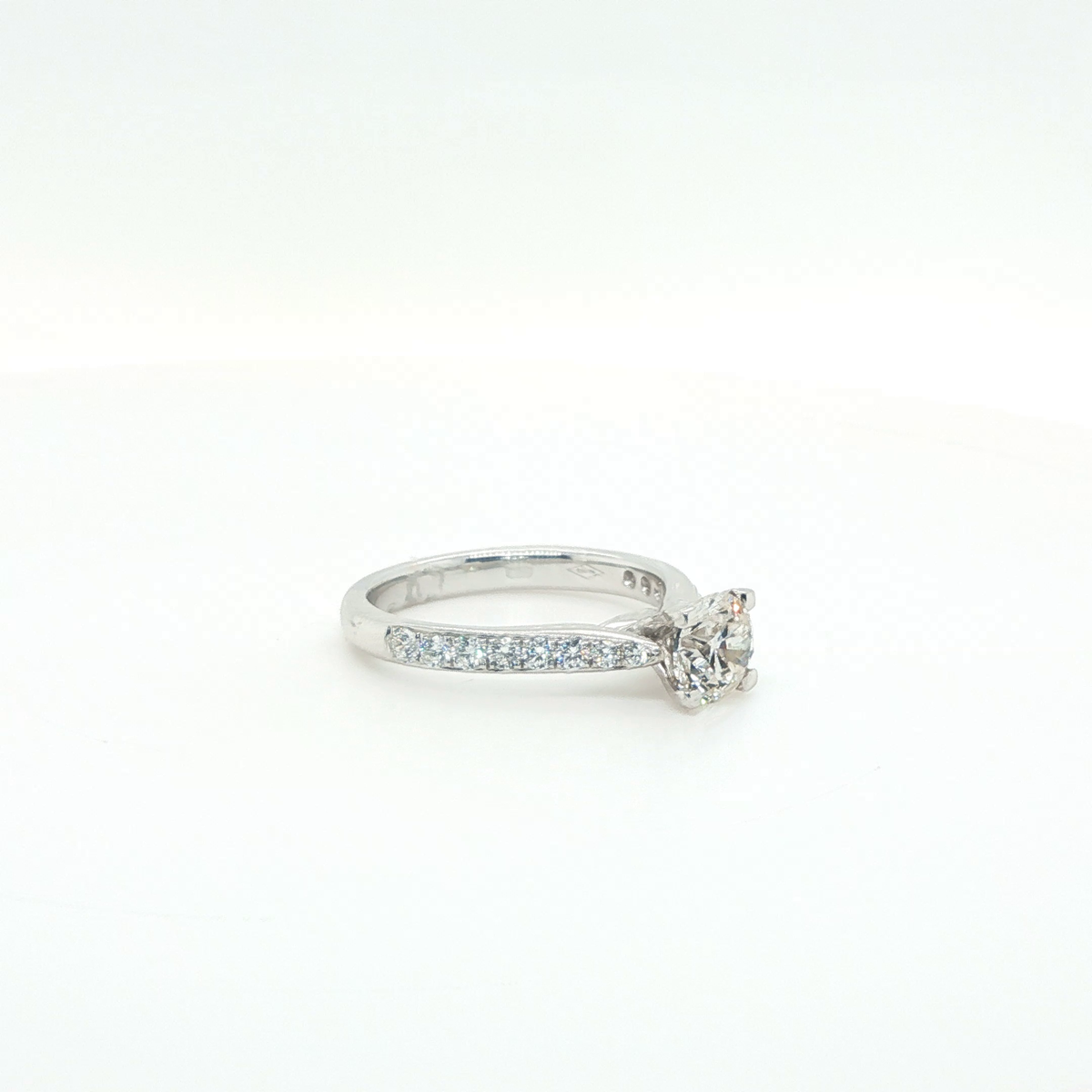 Classic Round Brilliant Cut Diamond Solitaire Engagement Ring in White Gold
