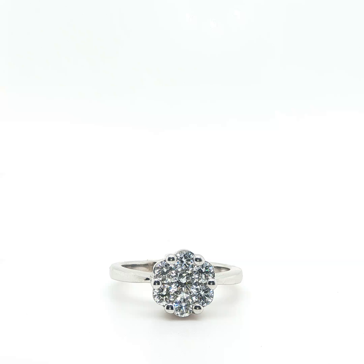 Round Brilliant Diamond Split-Shank Ring in White Gold