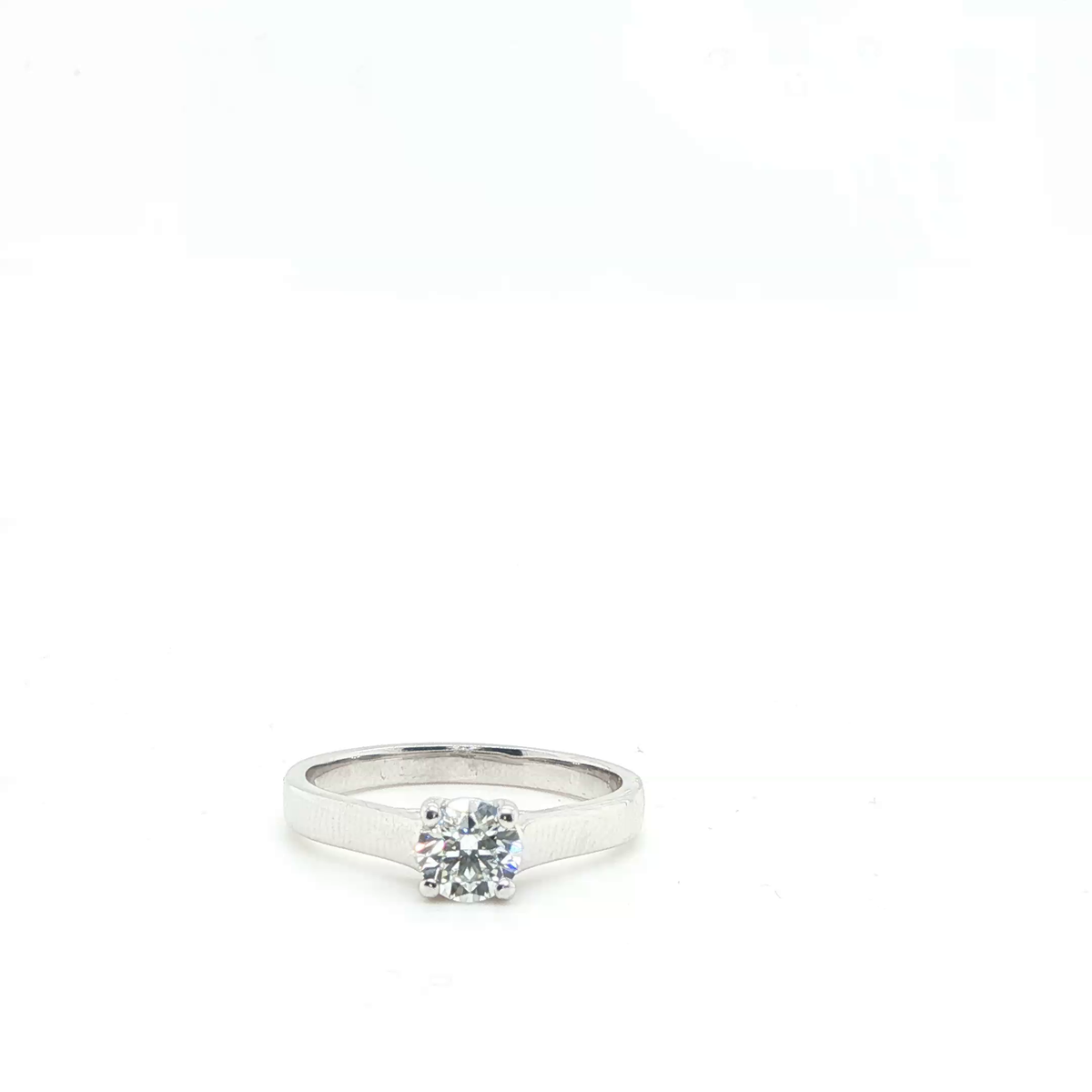 Classic Round Brilliant Diamond Solitaire Ring in 14k White Gold