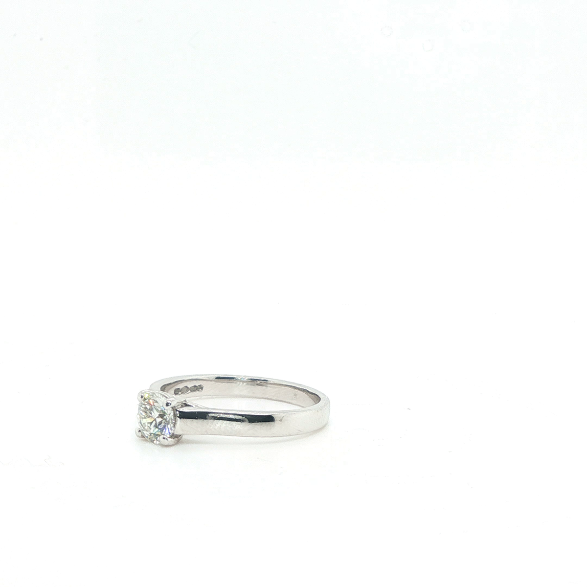 Classic Round Brilliant Diamond Solitaire Ring in 14k White Gold