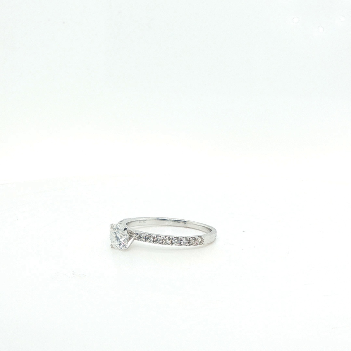 Classic Round Brilliant Cut Diamond Engagement Ring in Polished White Gold
