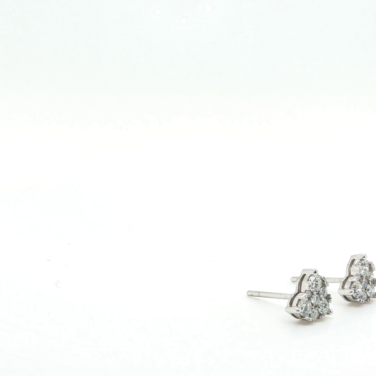 Round Brilliant-Cut Diamond Stud Earrings in White Gold