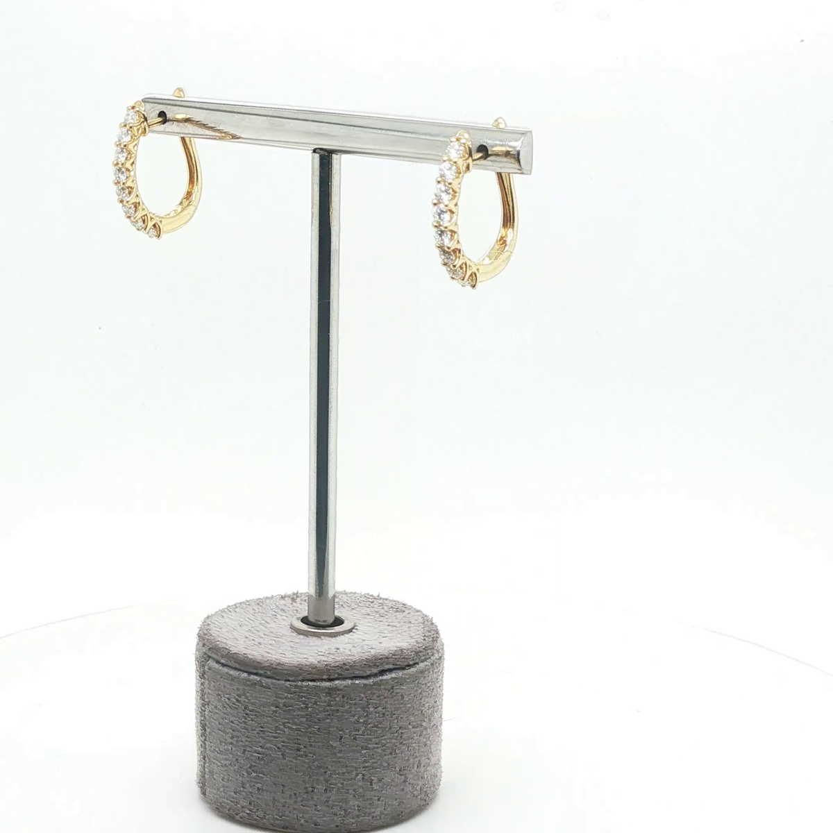 Classic Brilliant-Cut Diamond Channel-Set Hoop Earrings in Yellow Gold