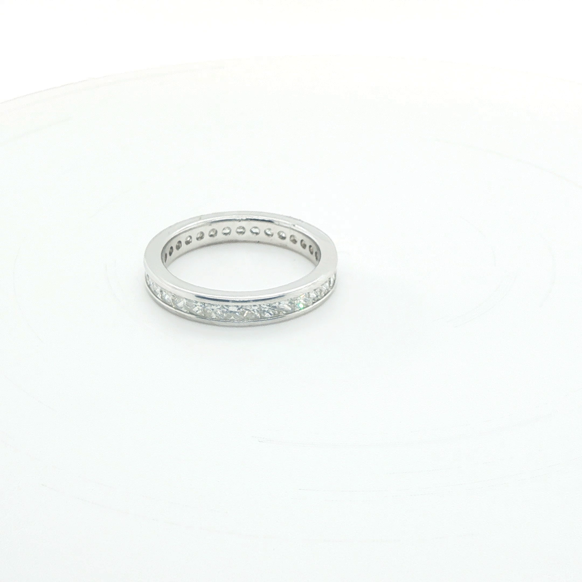 Princess Cut Diamond Channel Set Eternity Ring in White Gold