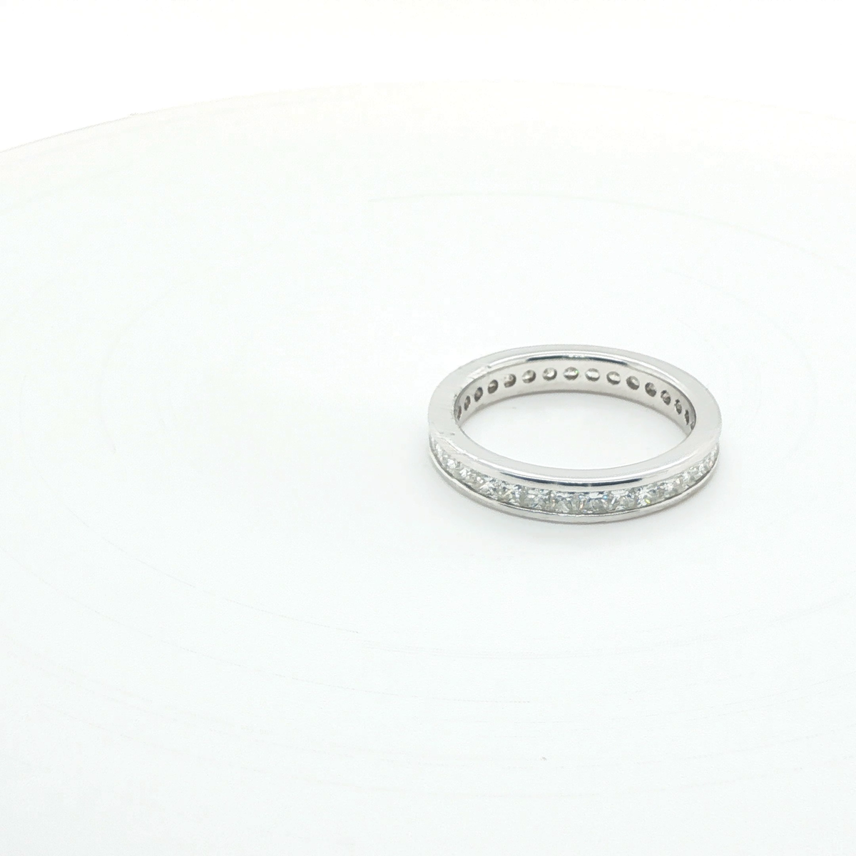 Princess Cut Diamond Channel Set Eternity Ring in White Gold