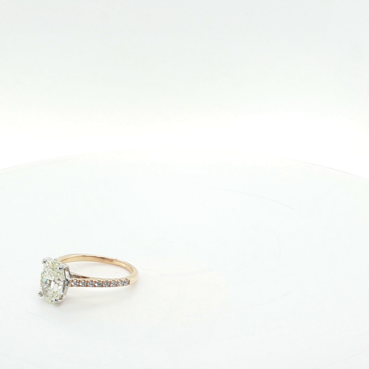 Oval Brilliant Cut Diamond Solitaire Engagement Ring in Polished Rose Gold