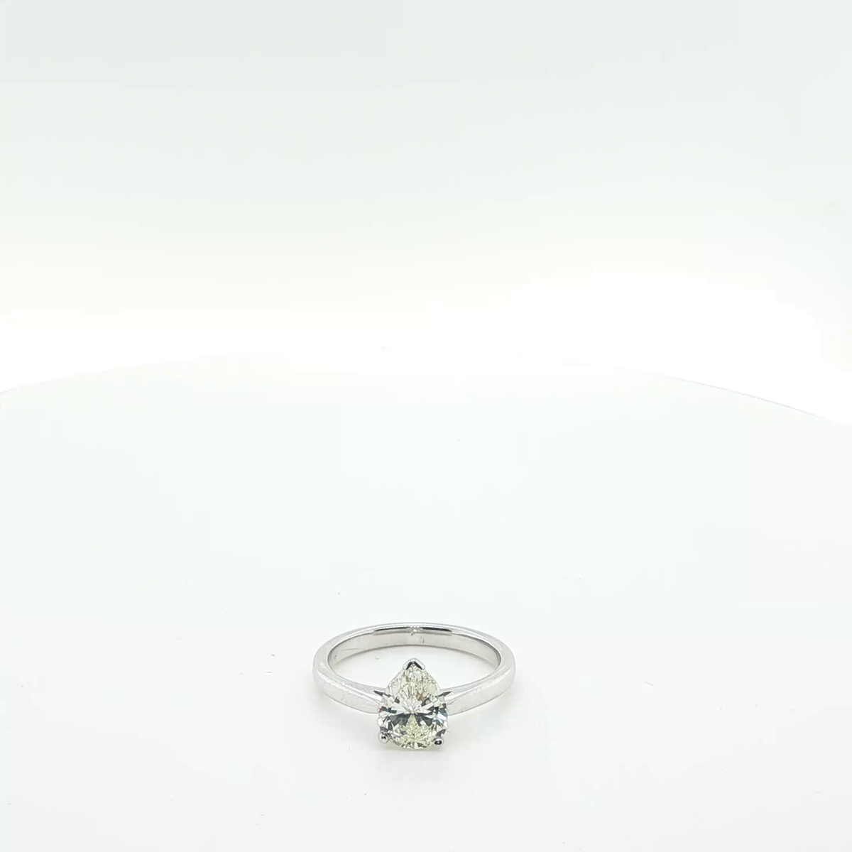 Pear Shaped Brilliant Cut Diamond Solitaire Ring in White Gold
