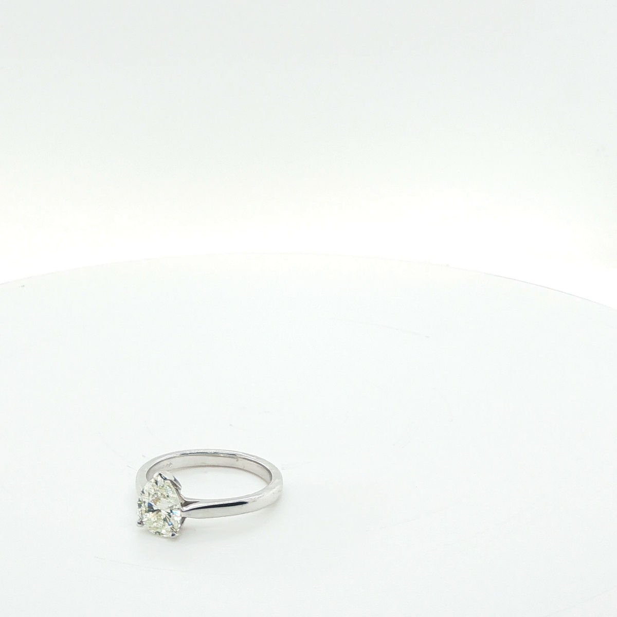 Pear Shaped Brilliant Cut Diamond Solitaire Ring in White Gold