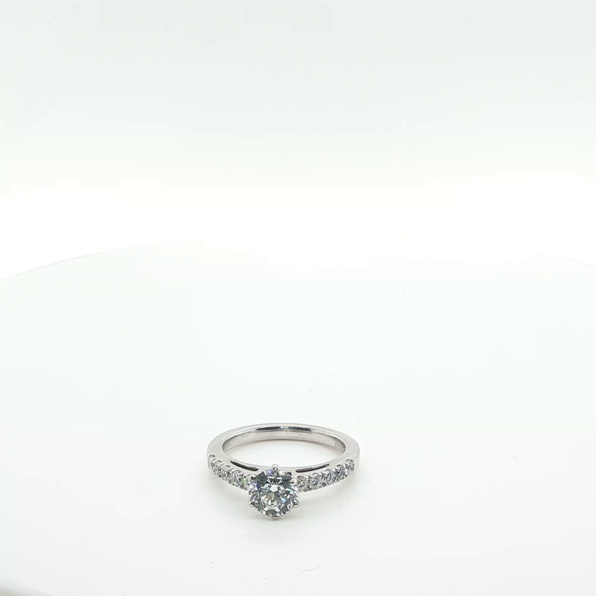Classic Round Brilliant Cut Diamond Engagement Ring in White Gold