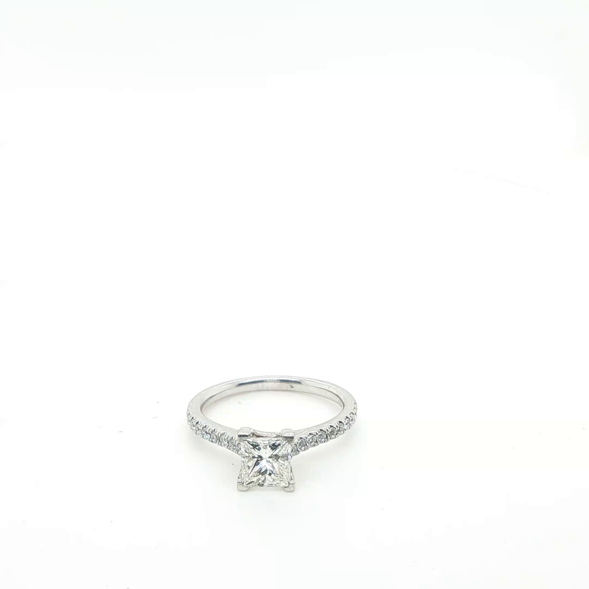 Princess Cut Diamond Engagement Ring in Polished Platinum