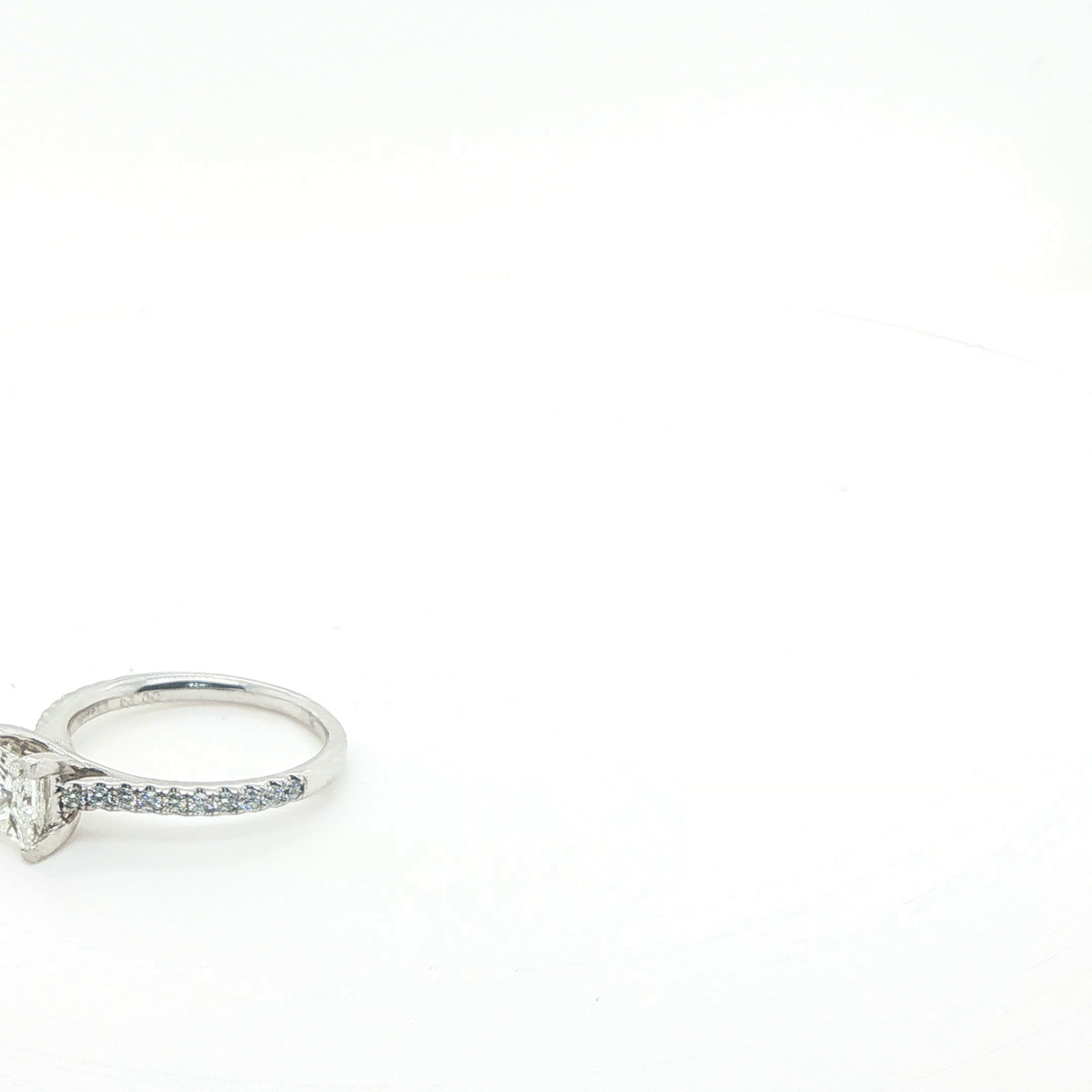 Princess Cut Diamond Engagement Ring in Polished Platinum