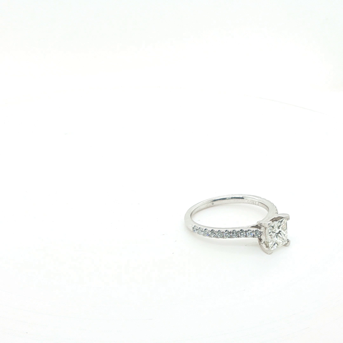 Princess Cut Diamond Engagement Ring in Polished Platinum