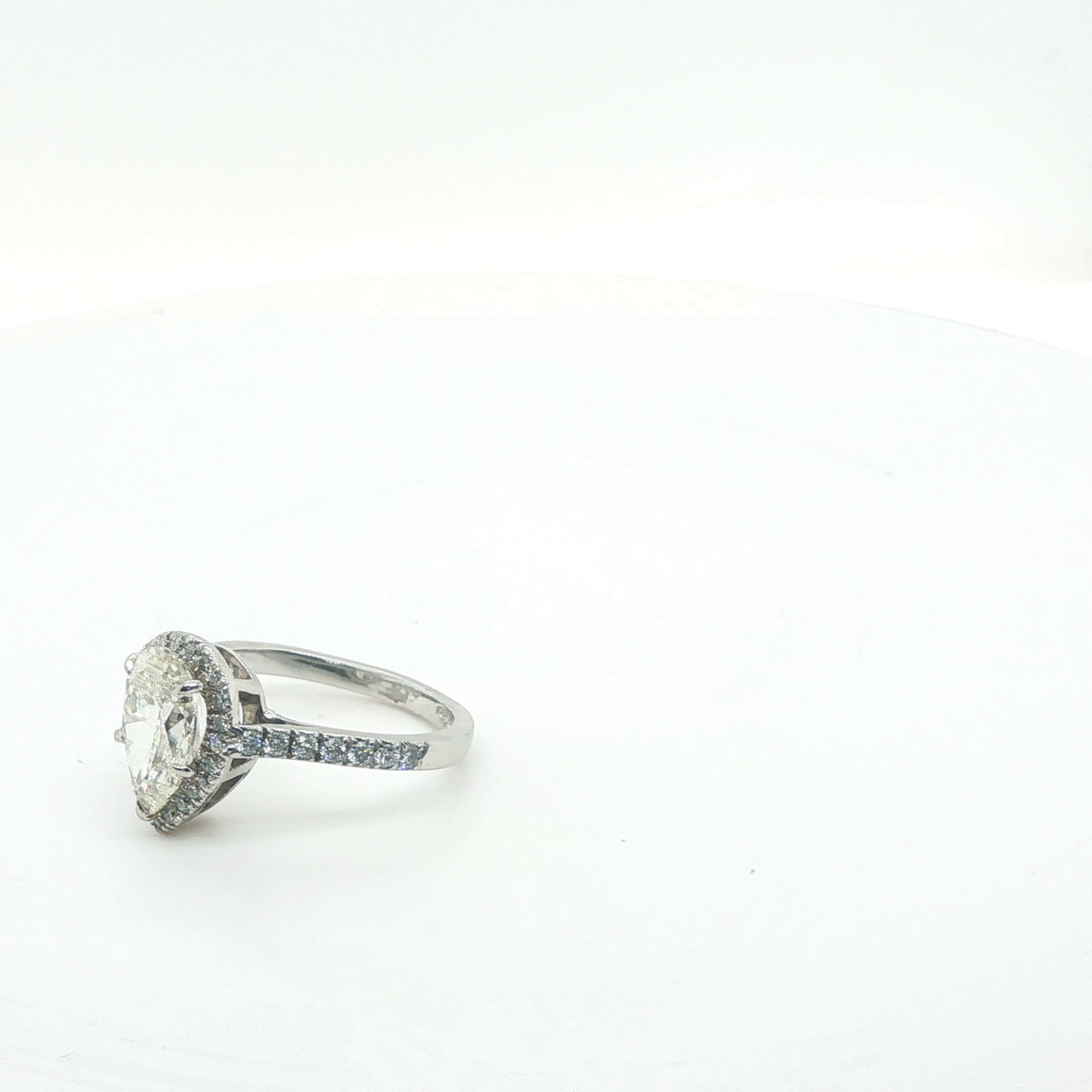 Pear Shape Brilliant Cut Diamond Engagement Ring in Platinum