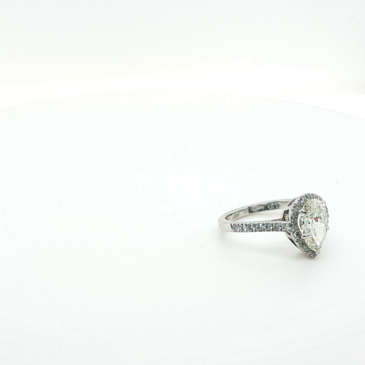 Pear Shape Brilliant Cut Diamond Engagement Ring in Platinum