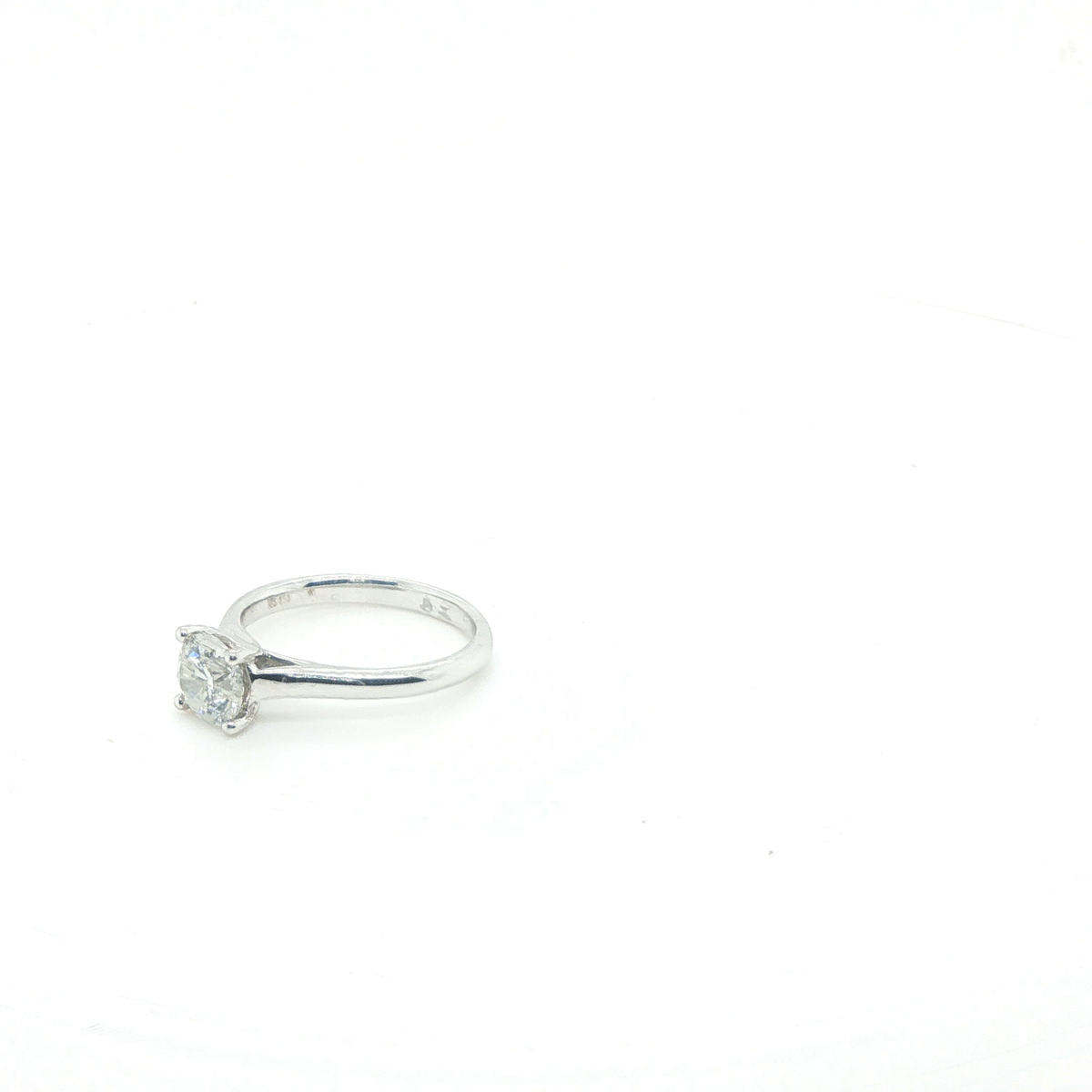 Classic Round Brilliant Diamond Solitaire Ring in Polished White Gold