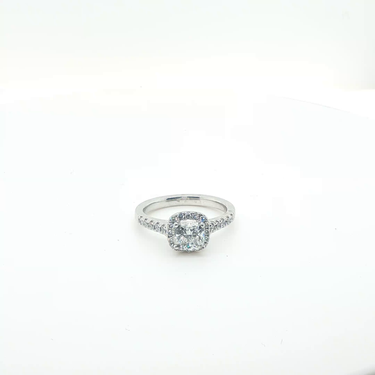 Cushion Brilliant Cut Diamond Solitaire Engagement Ring in Platinum