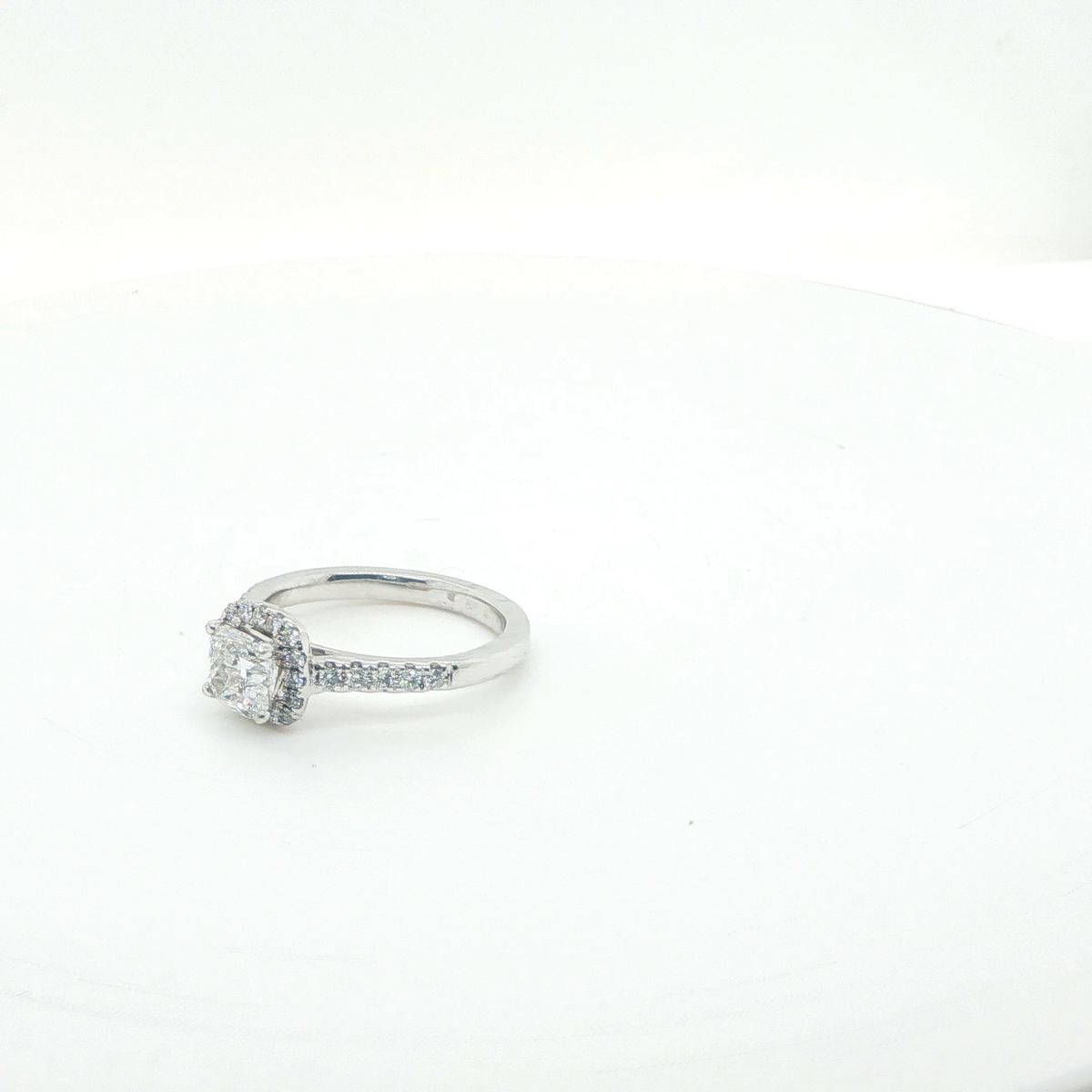 Cushion Brilliant Cut Diamond Solitaire Engagement Ring in Platinum