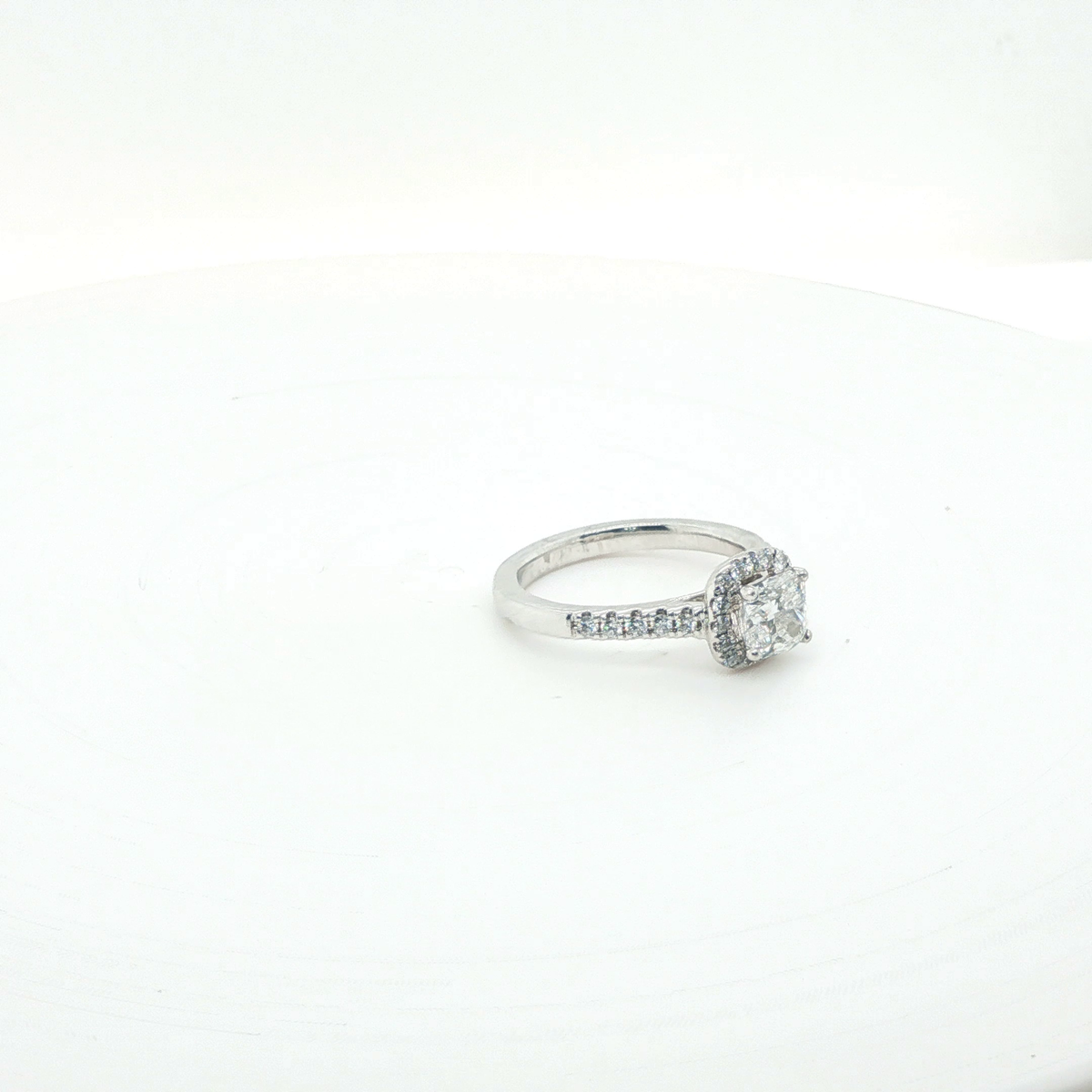 Cushion Brilliant Cut Diamond Solitaire Engagement Ring in Platinum
