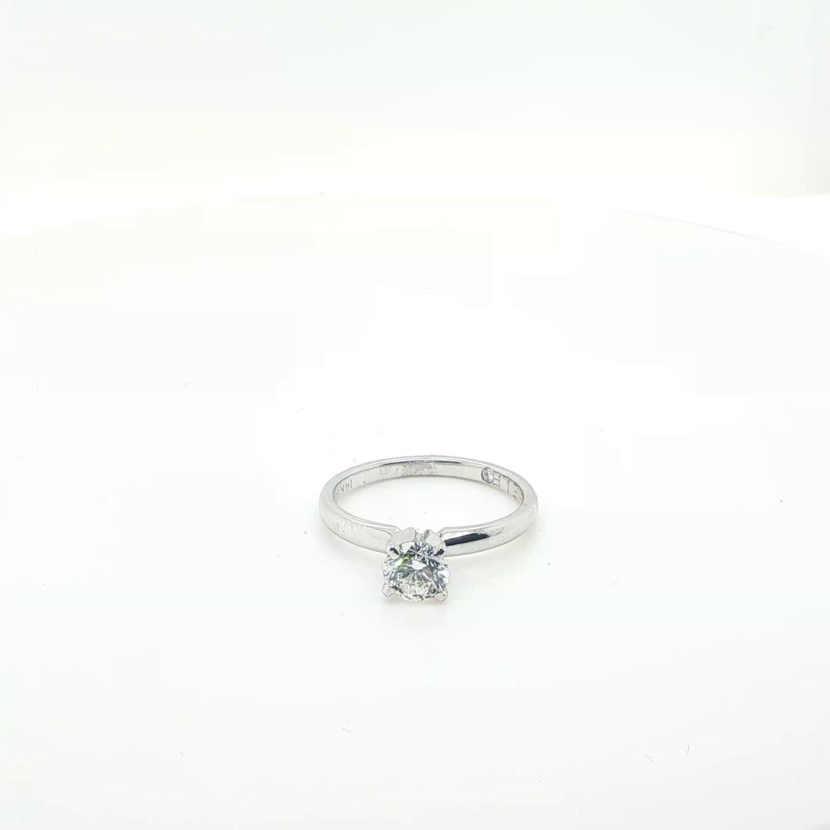 Classic Round Brilliant Cut Diamond Solitaire Ring in White Gold