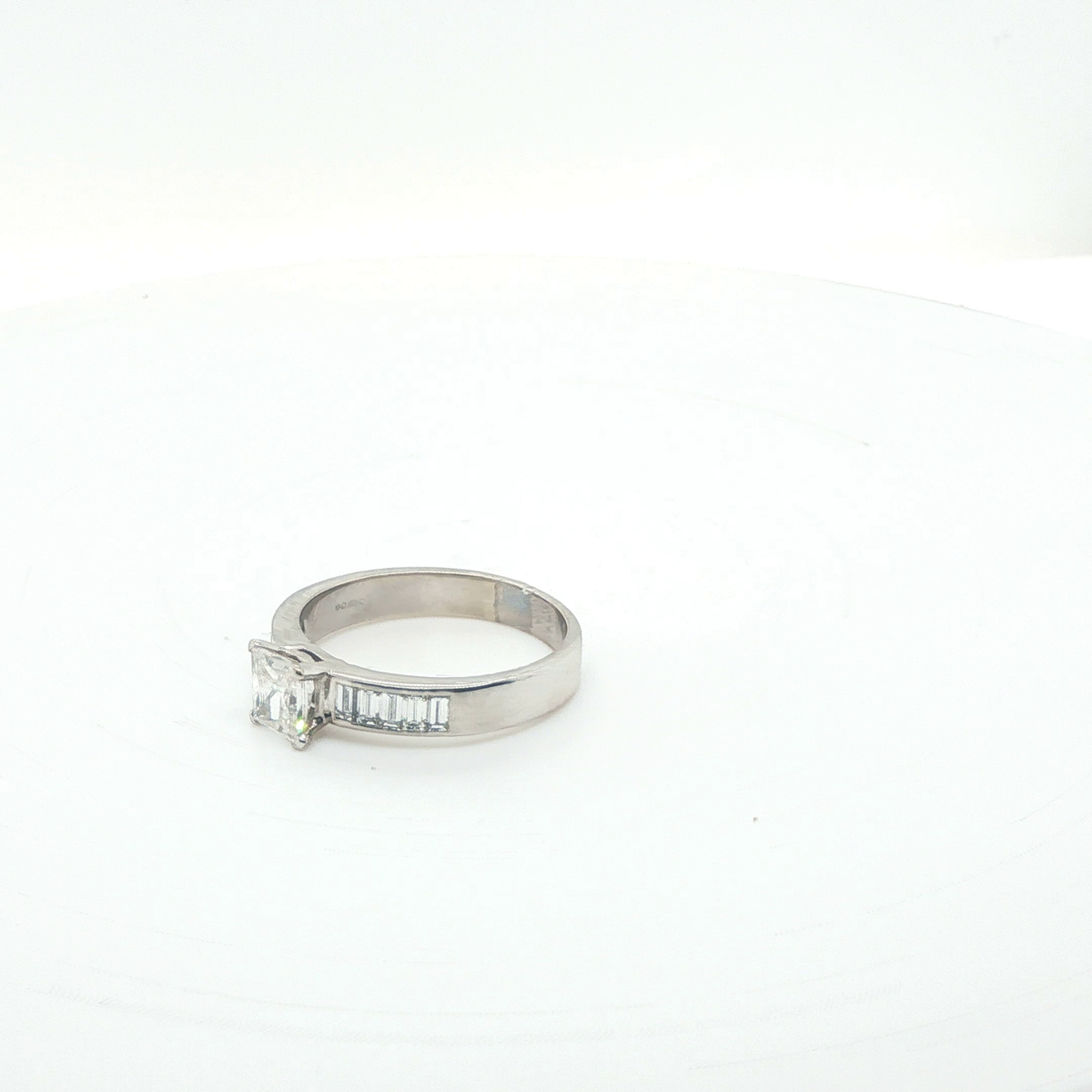 Princess Cut Brilliant Diamond Engagement Ring in White Gold