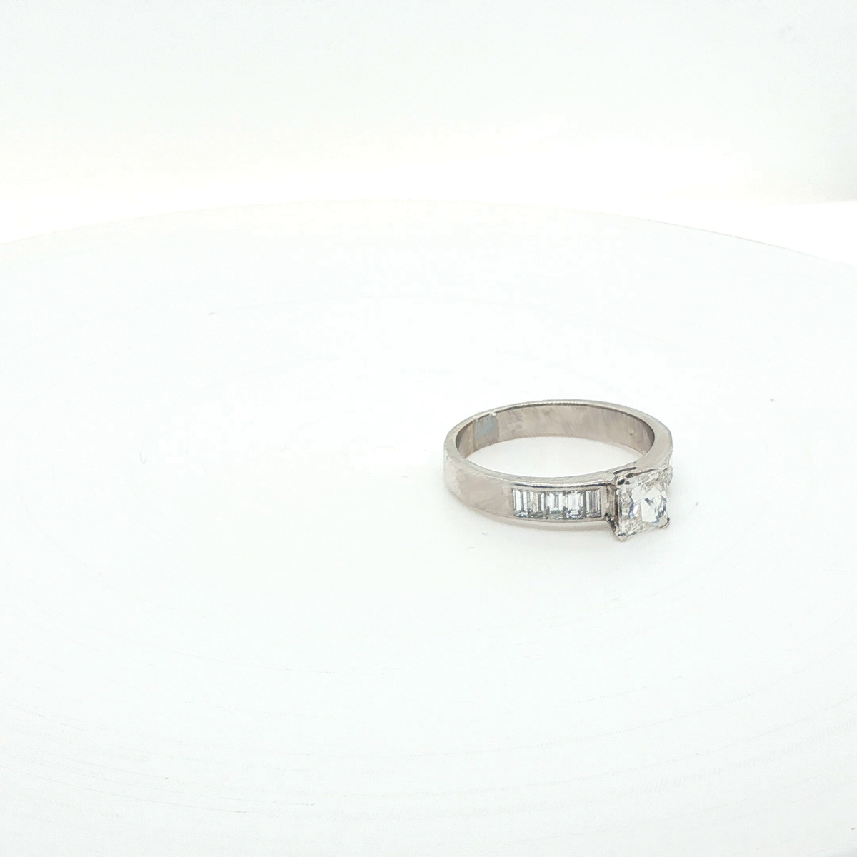 Princess Cut Brilliant Diamond Engagement Ring in White Gold