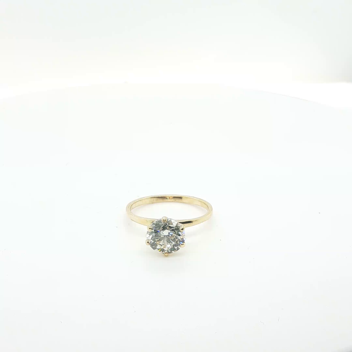 Classic Round Brilliant Diamond Solitaire Ring in Yellow Gold