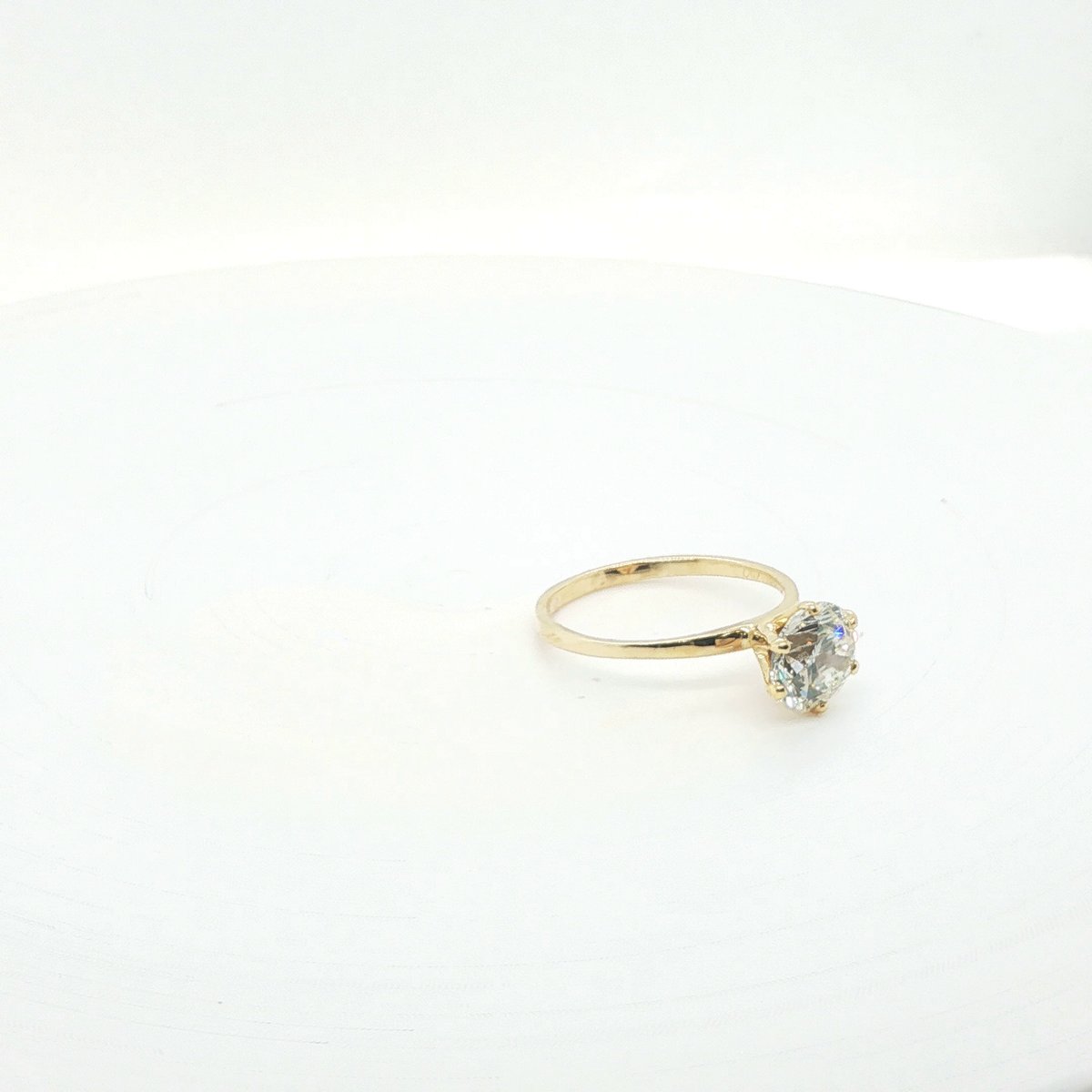 Classic Round Brilliant Diamond Solitaire Ring in Yellow Gold