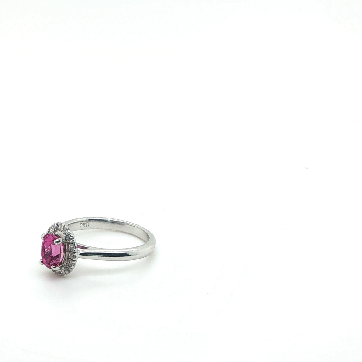 Oval Pink Sapphire Cocktail Ring in 18ct White Gold