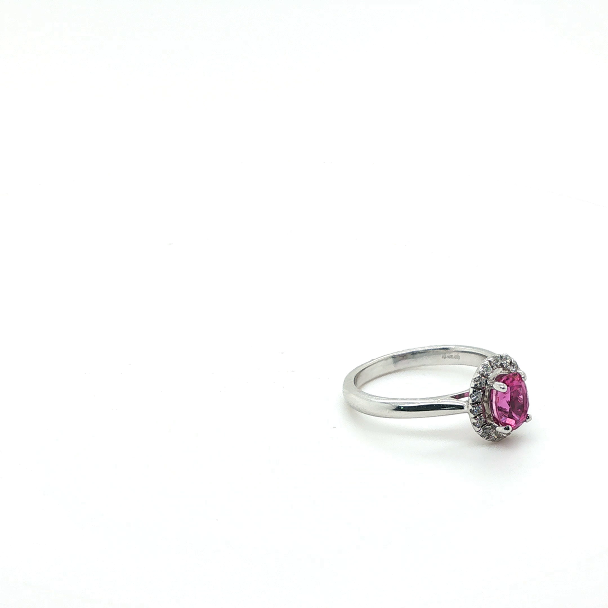 Oval Pink Sapphire Cocktail Ring in 18ct White Gold