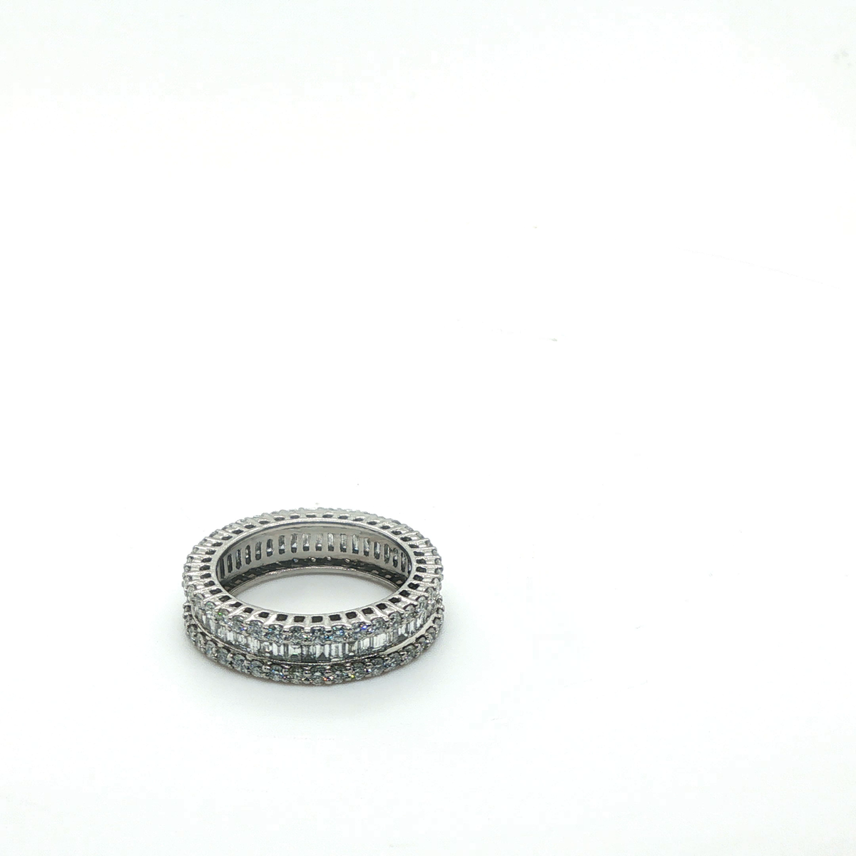 Baguette Cut Diamond White Gold Channel Set Eternity Band