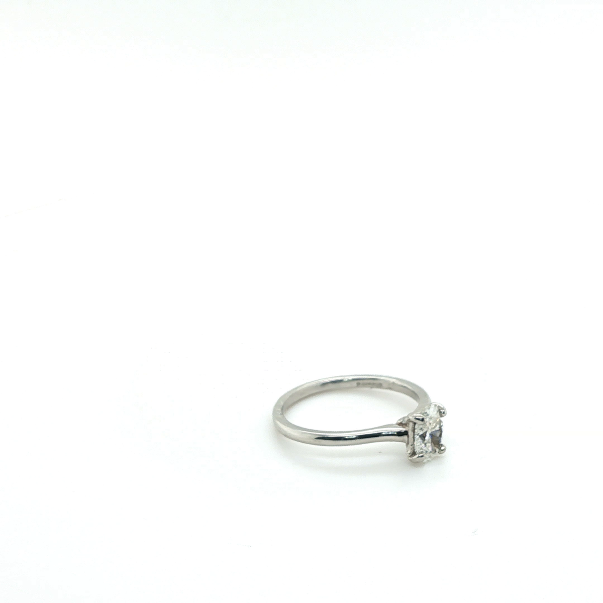 Classic Oval Brilliant Diamond Solitaire Ring in White Gold