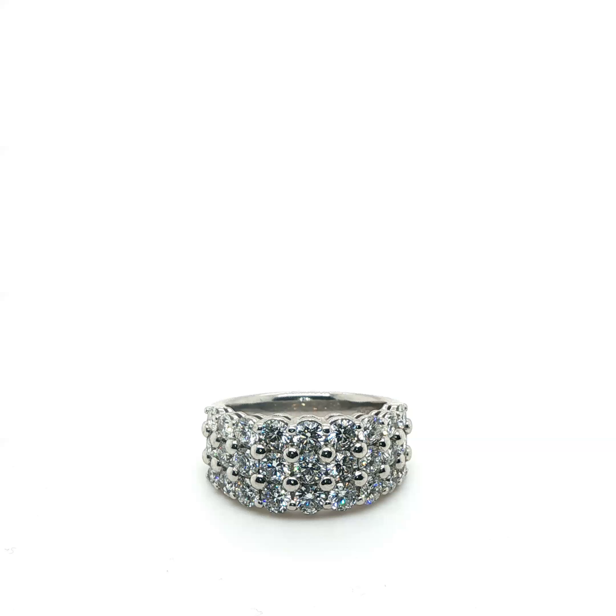 Minimalist Round Brilliant Diamond Stackable Ring in Polished Platinum