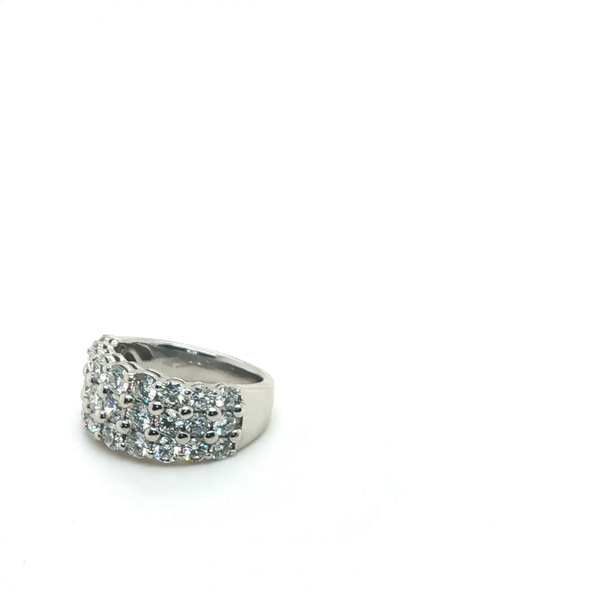 Minimalist Round Brilliant Diamond Stackable Ring in Polished Platinum