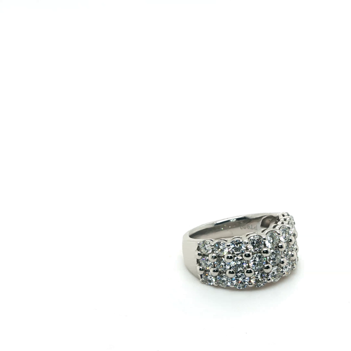Minimalist Round Brilliant Diamond Stackable Ring in Polished Platinum