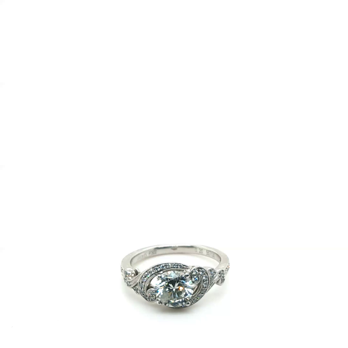 Classic Round Brilliant Cut Diamond Engagement Ring in Polished Platinum