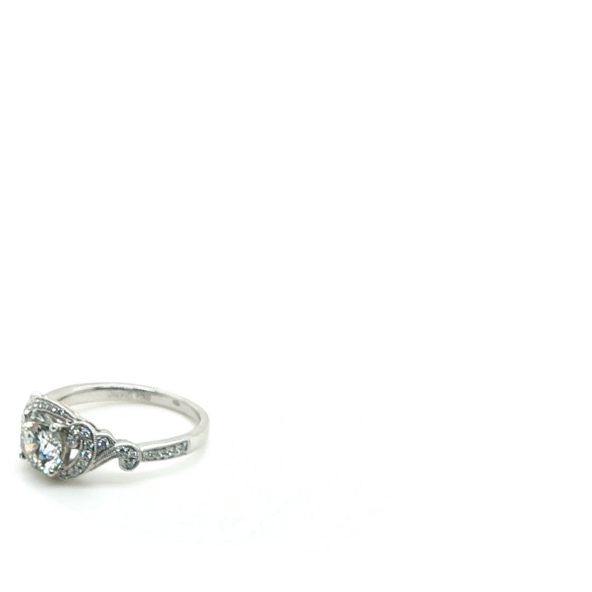 Classic Round Brilliant Cut Diamond Engagement Ring in Polished Platinum
